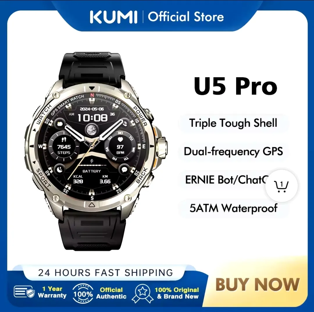 [Taxa Inclusa] Smartwatch Kumi U5 Pro 1.43 